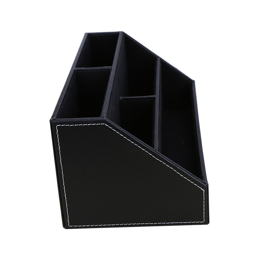 Office Desktop Stationery Box Multifunctional Leather Home Furnishing Remote Control Box Creative PU Grid Sundries Storage Box Spot