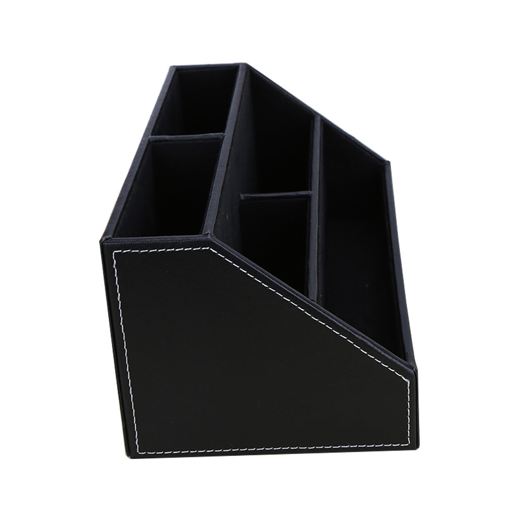Office Desktop Stationery Box Multifunctional Leather Home Furnishing Remote Control Box Creative PU Grid Sundries Storage Box Spot