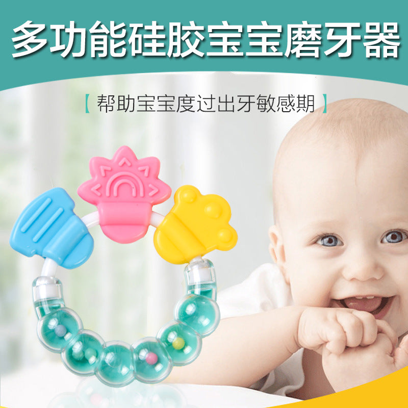 Factory direct sales baby bite le molar stick, infant silicone toothpaste, molar fixer, rattle toothpaste