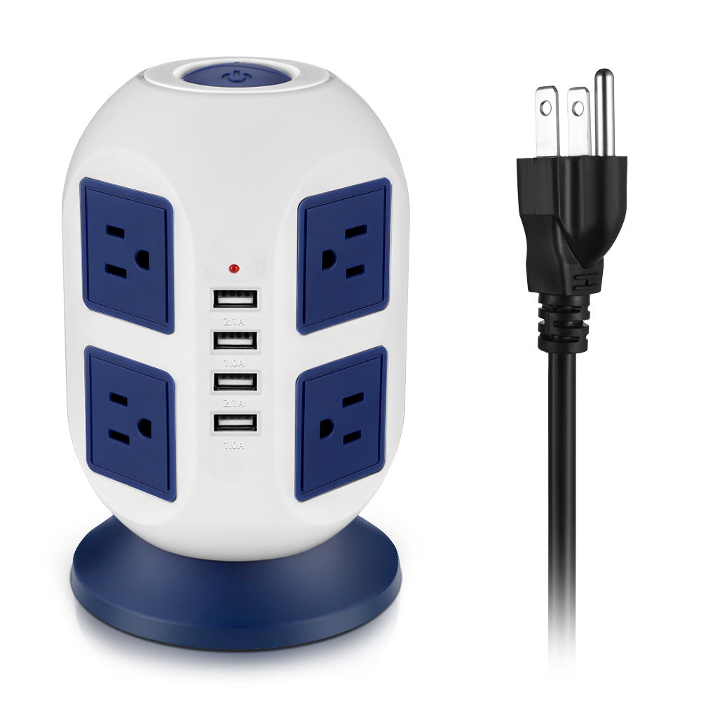 Processing custom round socket creative with USB charging European American standard British standard multi-layer socket power strip