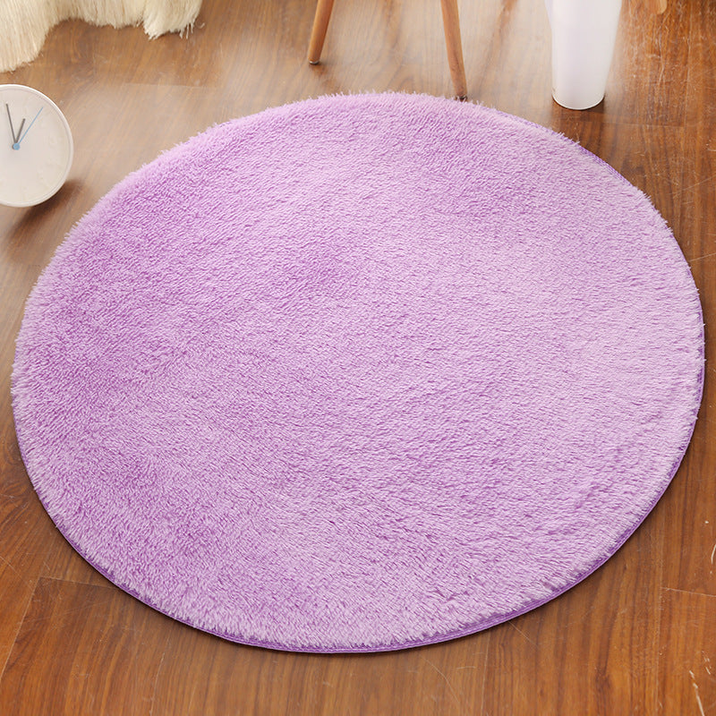 Silk wool round rug, floor mat, living room bedroom carpet, bedside mat, foot mat, computer chair pad, yoga mat