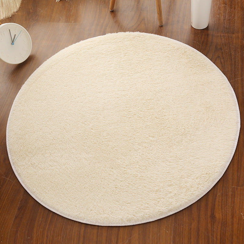 Silk wool round rug, floor mat, living room bedroom carpet, bedside mat, foot mat, computer chair pad, yoga mat