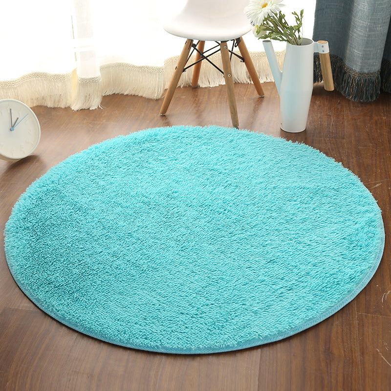 Silk wool round rug, floor mat, living room bedroom carpet, bedside mat, foot mat, computer chair pad, yoga mat