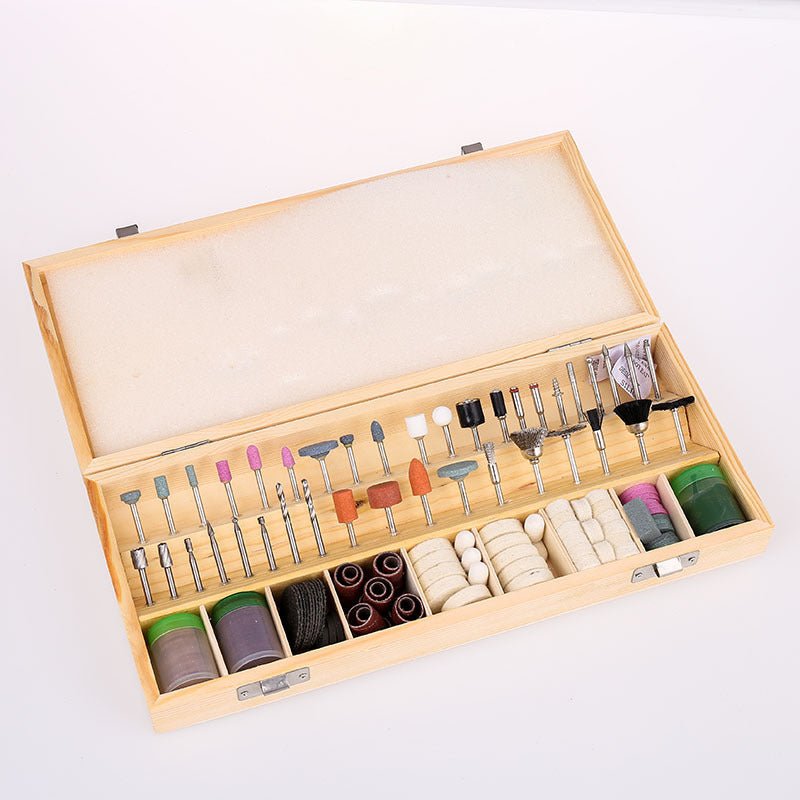 Electric grinding set, household combination tools, wooden box electric grinding accessories 100PC electric grinding special, rod diameter 3MM
