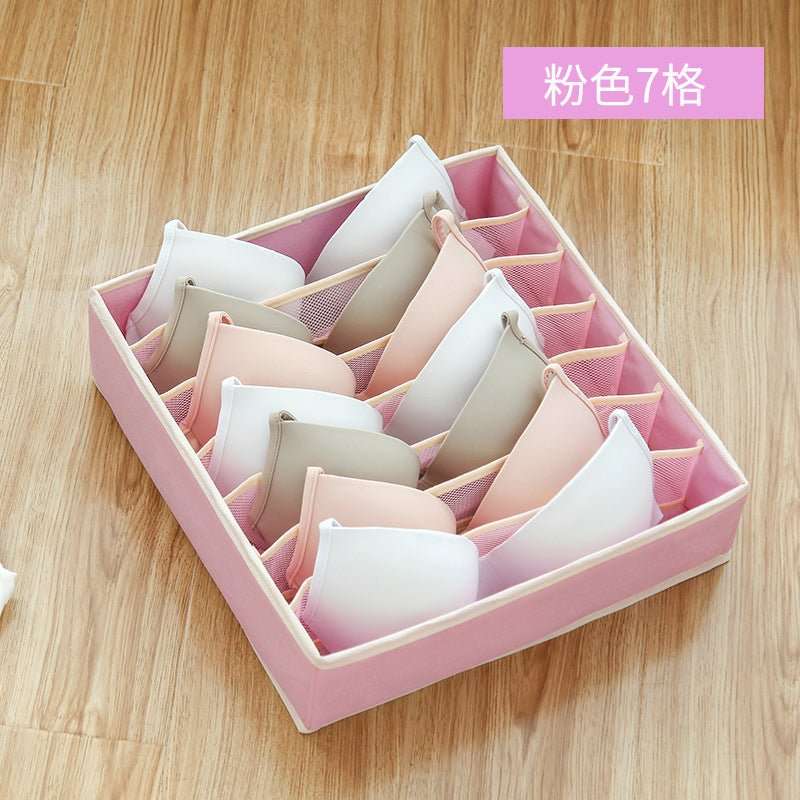 Preferred high elastic ion mesh multi-grid foldable underwear, socks storage box, washable and divided compartment wardrobe finishing box