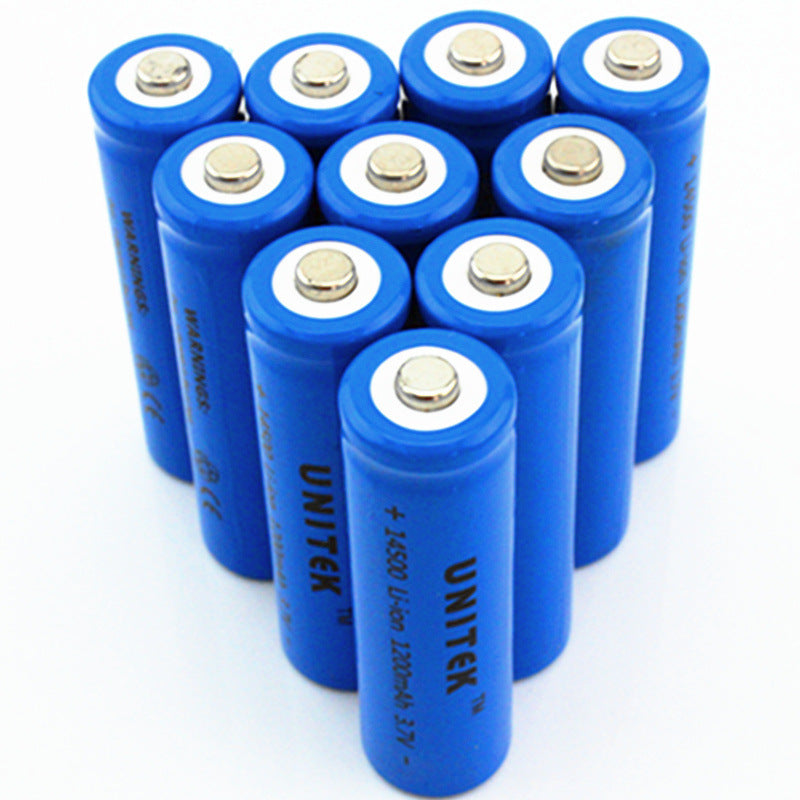 Manufacturer wholesale No. 5 14500 lithium battery, strong light flashlight rechargeable lithium battery
