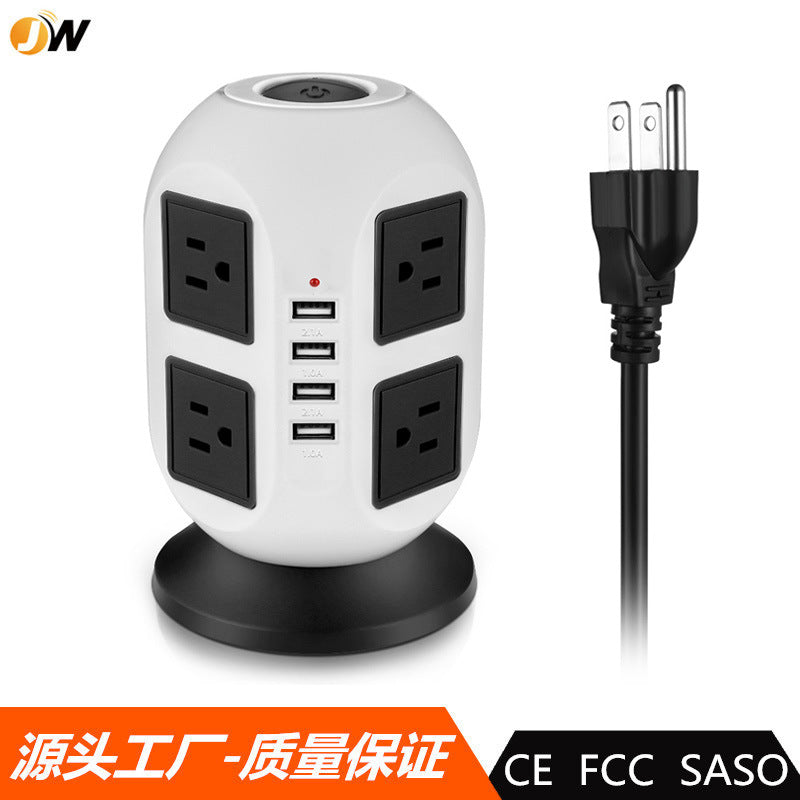 Processing custom round socket creative with USB charging European American standard British standard multi-layer socket power strip