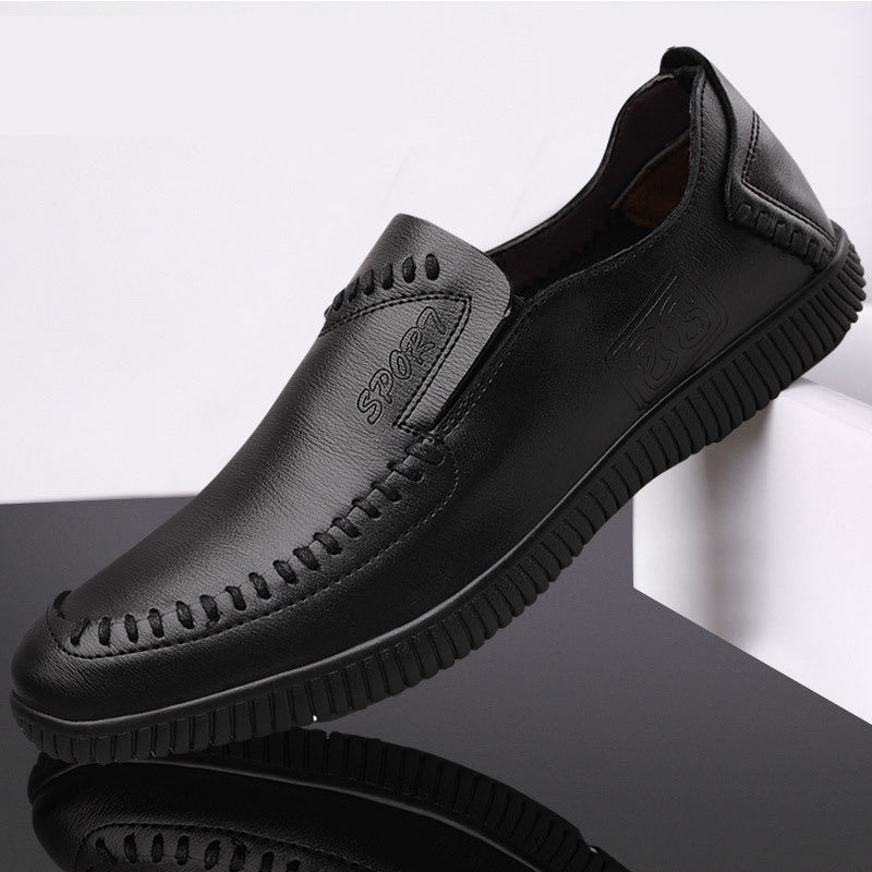 New men's leather dress shoes - perforated casual driving shoes - dropshipping available