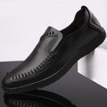 New men's leather dress shoes - perforated casual driving shoes - dropshipping available