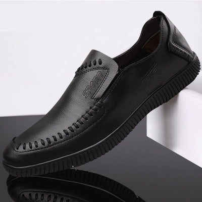 New men's leather dress shoes - perforated casual driving shoes - dropshipping available