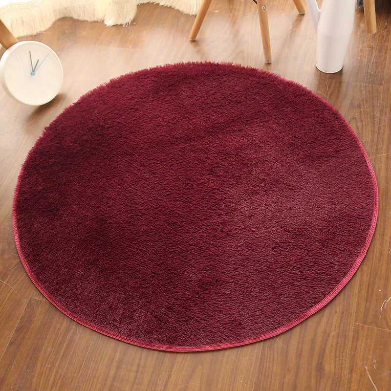 Silk wool round rug, floor mat, living room bedroom carpet, bedside mat, foot mat, computer chair pad, yoga mat
