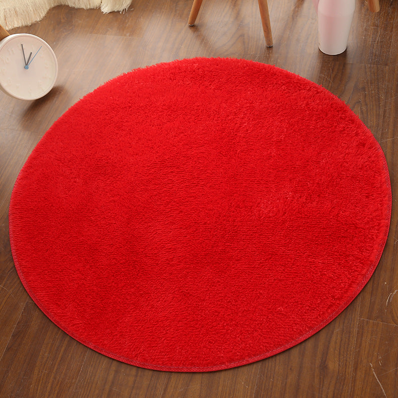Silk wool round rug, floor mat, living room bedroom carpet, bedside mat, foot mat, computer chair pad, yoga mat