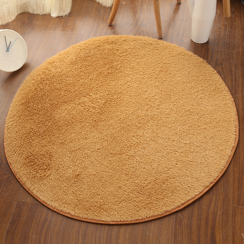 Silk wool round rug, floor mat, living room bedroom carpet, bedside mat, foot mat, computer chair pad, yoga mat