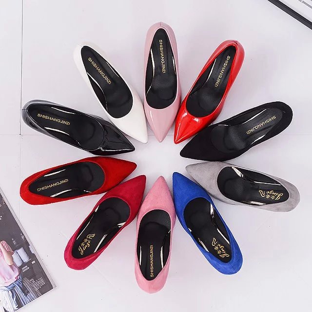 Korean women's high heels, fashionable solid color casual light mouth women's high heels stiletto