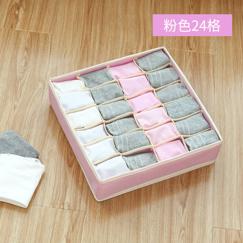Preferred high elastic ion mesh multi-grid foldable underwear, socks storage box, washable and divided compartment wardrobe finishing box