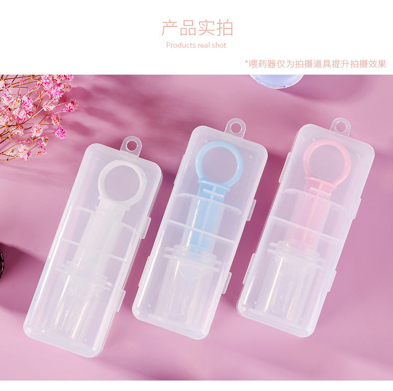 Factory direct sales baby syringe feeder silicone pacifier anti-choking feeder safe feeding feeder box