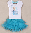 summer new korean style girls' dress, two-piece set, frozen series, dropshipping available
