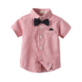 K-stylesummer children's clothing boys gentleman polka dot bow tie suit overalls two-piece setbabysuit k-style children's clothing