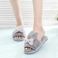 New home indoor slippers, postpartum slippers, autumn and winter cotton slippers, floor slippers with bows, fuzzy open-toe slippers