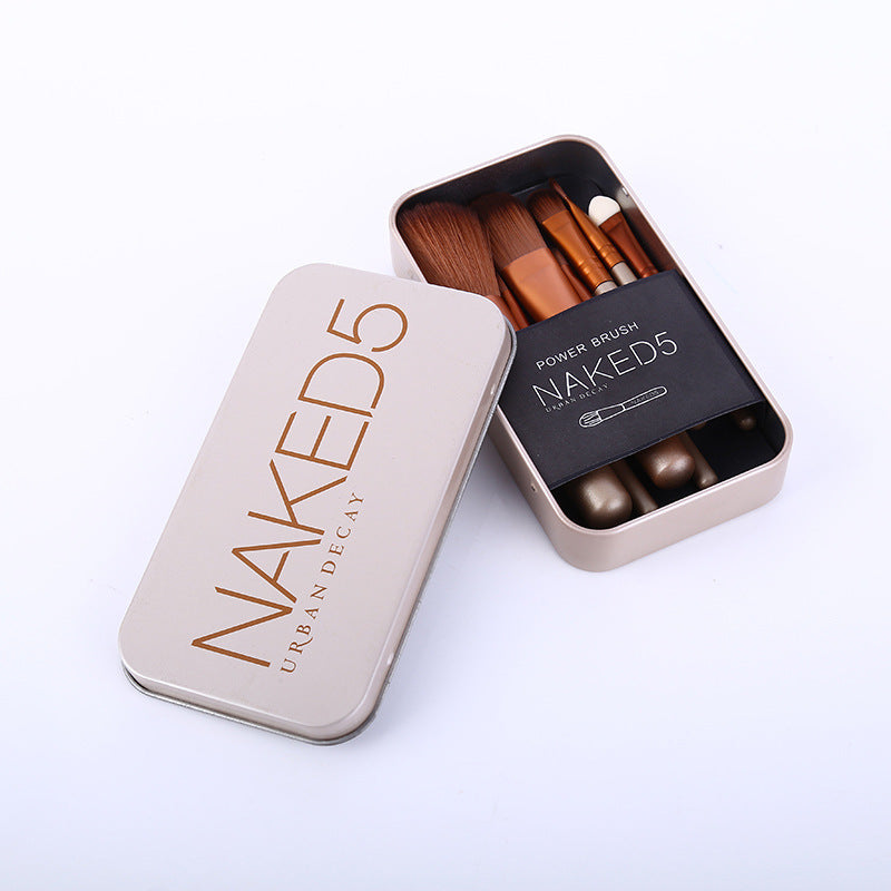 Portable tin box makeup brush naked5 makeup brush 7 makeup brush set beginner makeup brush tool nk5