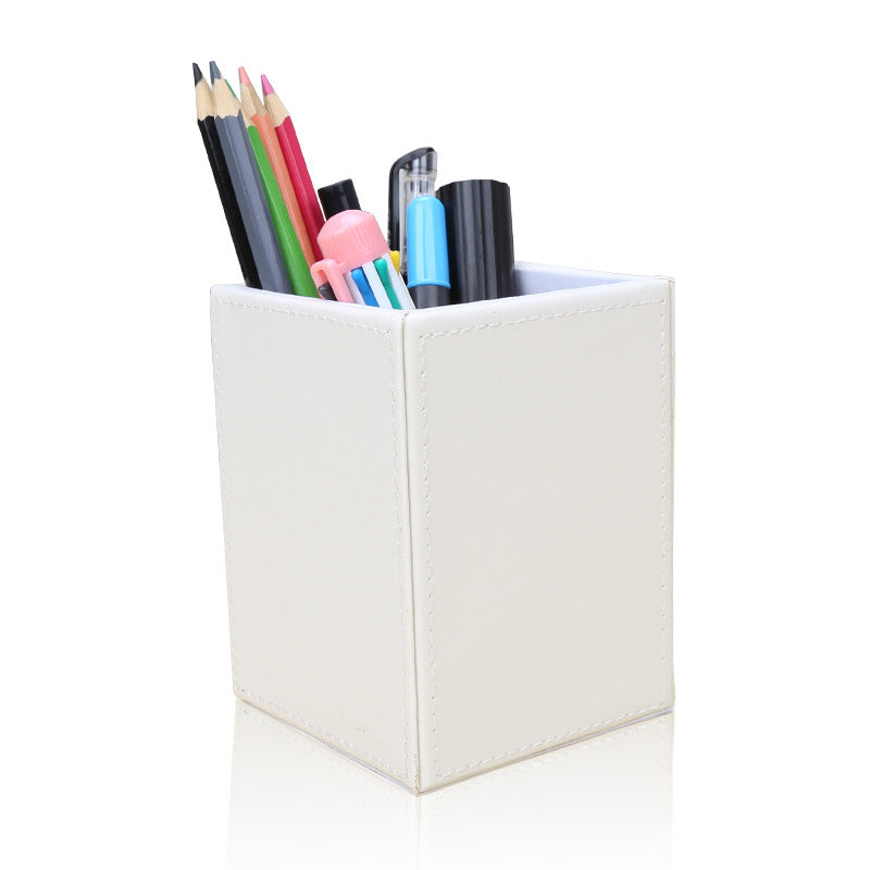 Manufacturer Wholesale Pen Holder Simple Leather Single Pen Holder Business Office Desktop Storage Box Fashion Creative Party Storage Holder