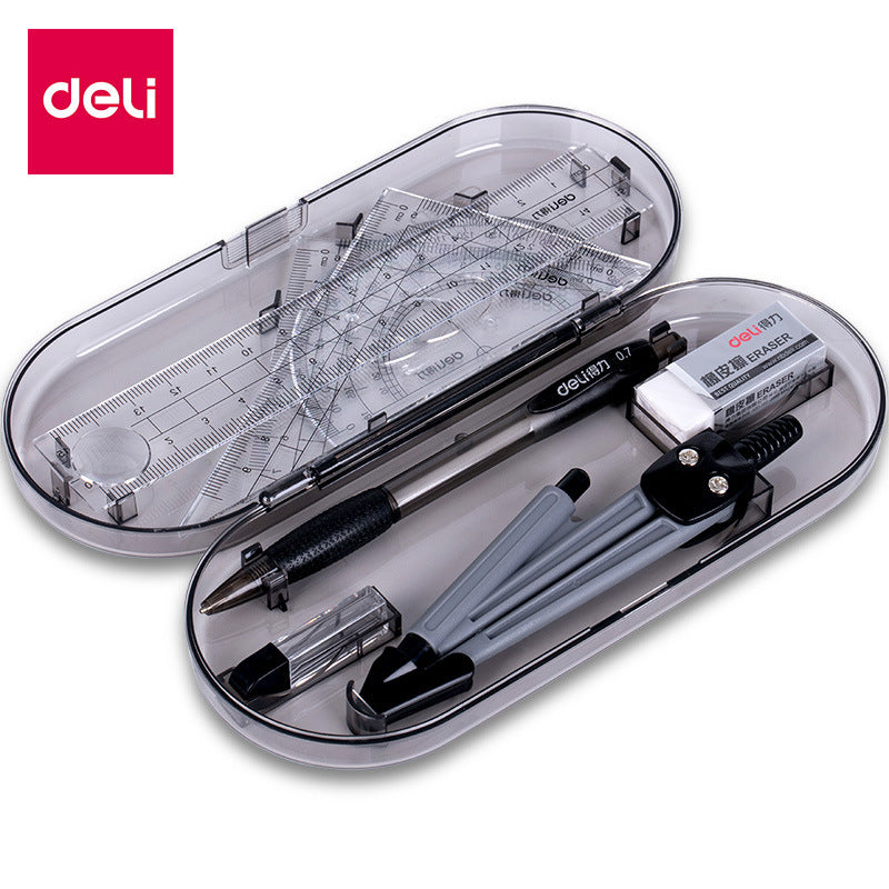 Deli 9591 student drawing set student stationery ruler drawing geometric shape compass ruler set wholesale