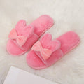 New home indoor slippers, postpartum slippers, autumn and winter cotton slippers, floor slippers with bows, fuzzy open-toe slippers