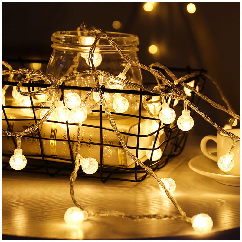 LED light string battery box light string round ball bubble ball string lights Christmas lighting Christmas tree lights holiday decoration