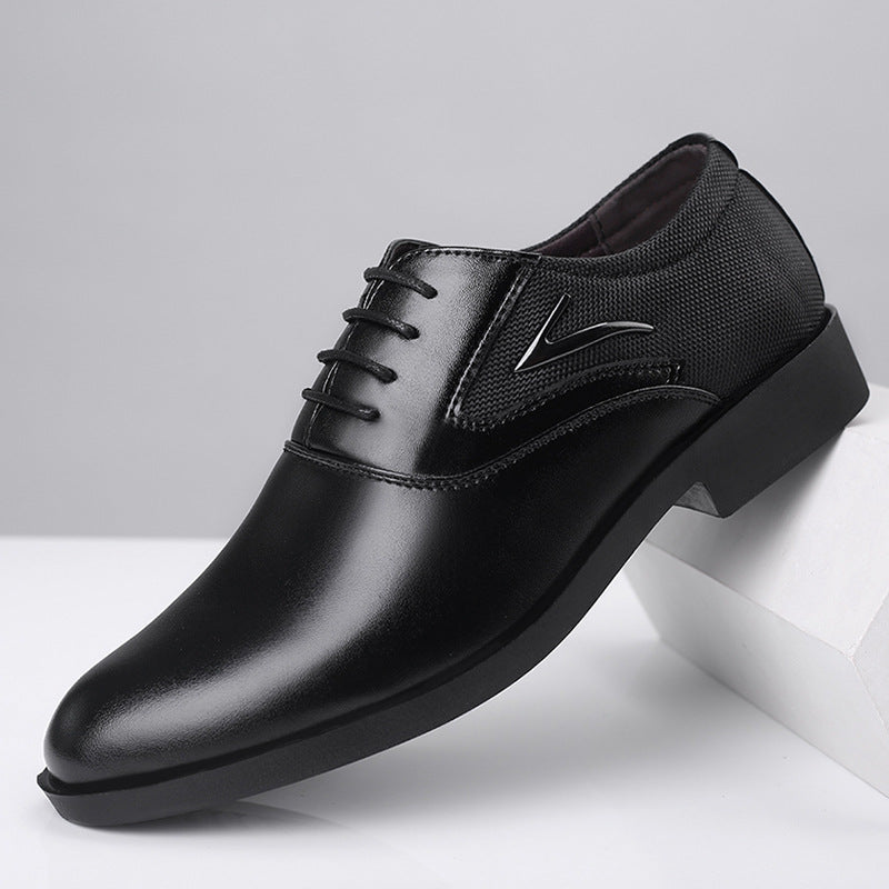 New plus size men's casual leather shoes - versatile business formal footwear, slip-on wedding shoes, dropshipping available