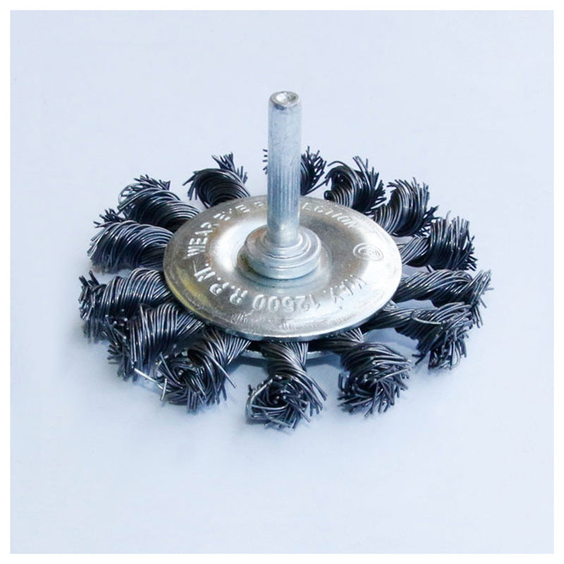 Manufacturer supply twist wire 6mm with handle parallel steel wire wheel brush steel brush polishing rust removal brush grinding deburring