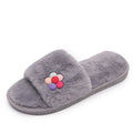 2024 korean style winter cotton slippers - small floral design, flat, one-strap, warm fuzzy slippers for home indoor/outdoor use - direct from the manufacturer