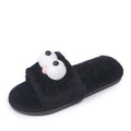 Dropshipping autumn/winter new arrivals: cute big-eyed plush slippers, fuzzy thong sandals, flat soft sole outdoor wearable slippers for women