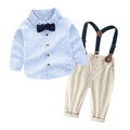 Exportautum boys gentleman k-stylesuit cotton shirtkidsshirt bow tie long sleeves clothes korean style boy