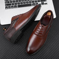 New plus size men's casual leather shoes - versatile business formal footwear, slip-on wedding shoes, dropshipping available