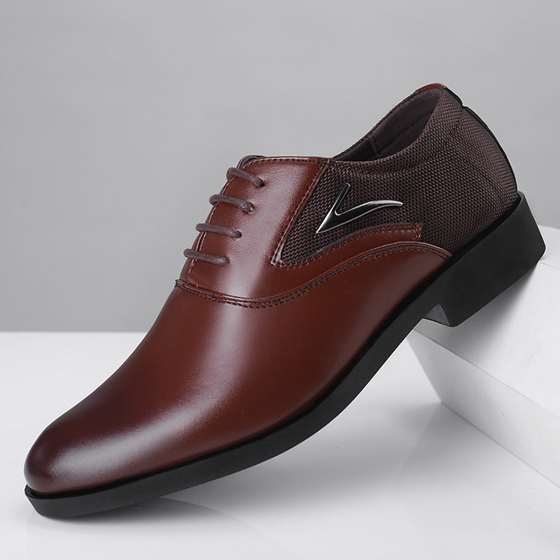 New plus size men's casual leather shoes - versatile business formal footwear, slip-on wedding shoes, dropshipping available