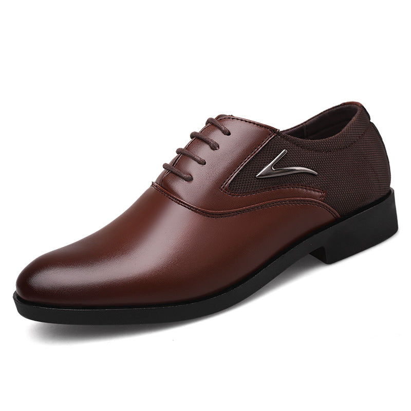 New plus size men's casual leather shoes - versatile business formal footwear, slip-on wedding shoes, dropshipping available