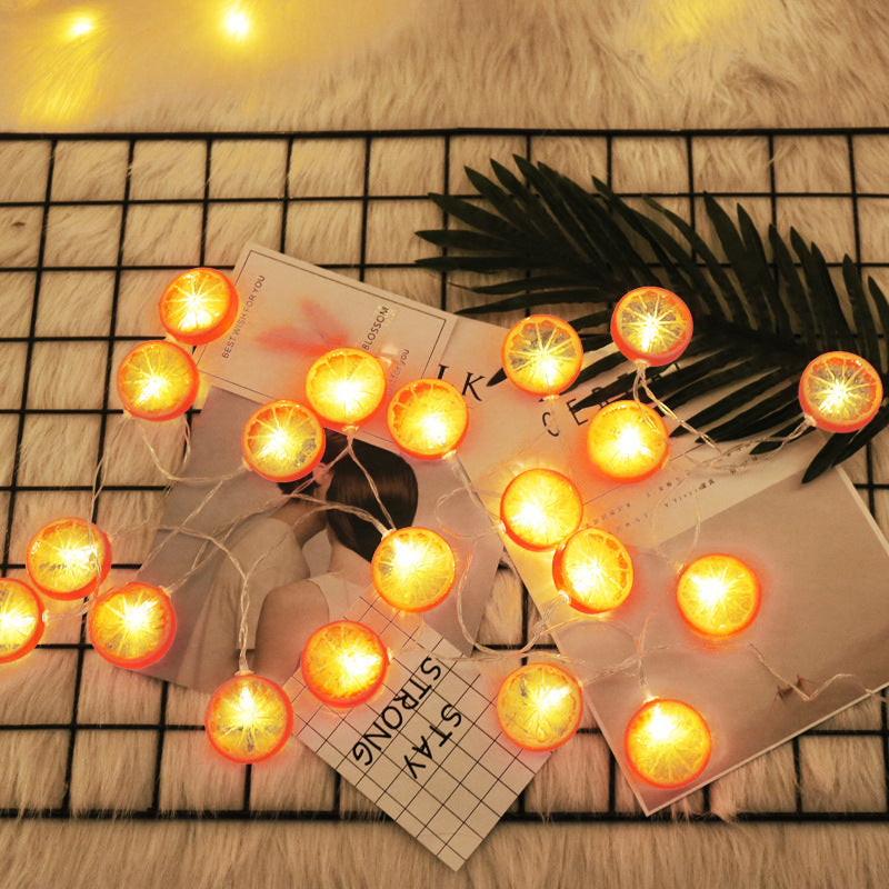 LED fruit lemon flashing light classroom arrangement string light children's room decorative light small fresh girl heart ISN lantern