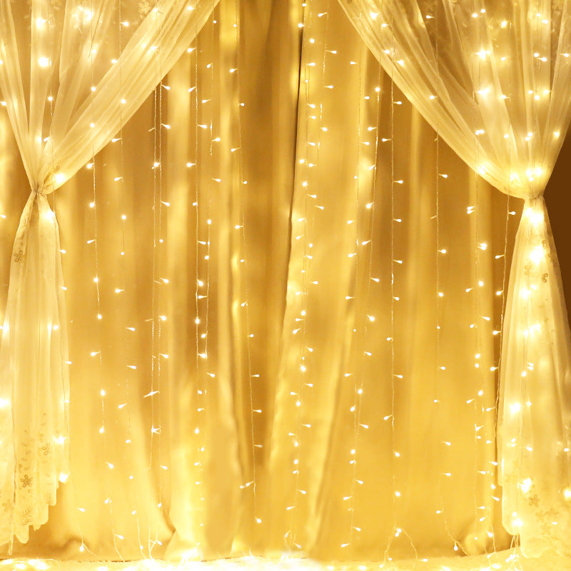 Cross-border led lights string lights ins gypsy wedding curtain lights, curtain waterfall live broadcast background ice strip flashing lights