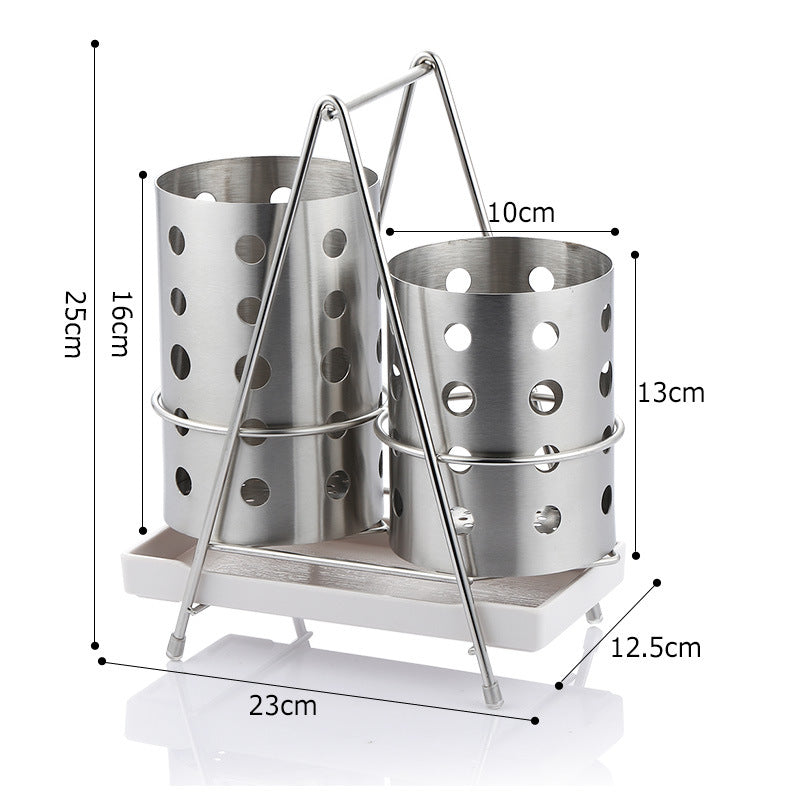304 stainless steel chopstick barrel thickened creative drain chopstick barrel round chopstick cage suit chopstick holder tableware