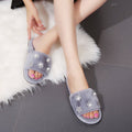 2024 new korean style outdoor slippers fashion warm flower rhinestone open toe flat furry slippers women's flip-flops