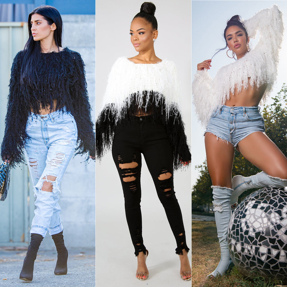Hot-selling european and american women's fall/winter sweater cardigan -  &  bestseller: handmade tassel knit pullover sweater