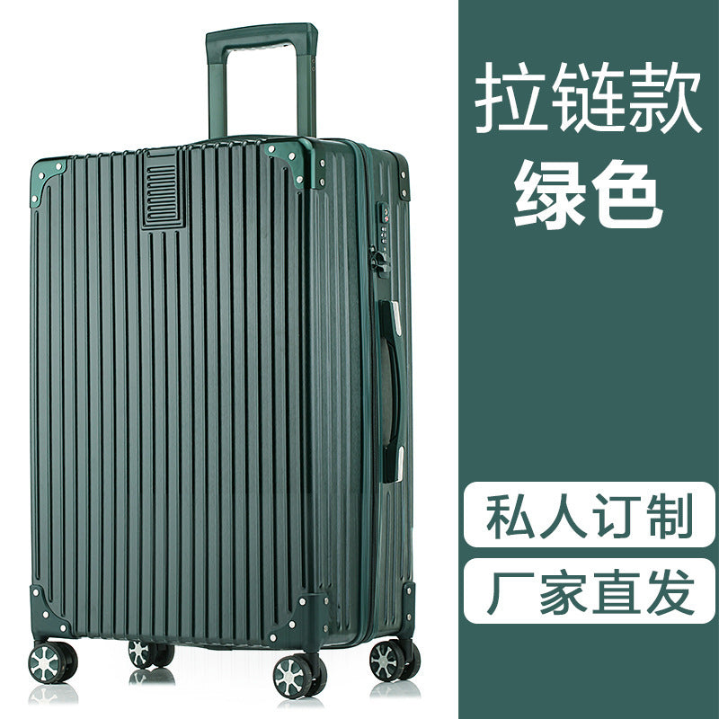 New trolley case Aluminum alloy universal wheel 24-inch aluminum frame leather case Suitcase Women's suitcase 26 retro boarding case
