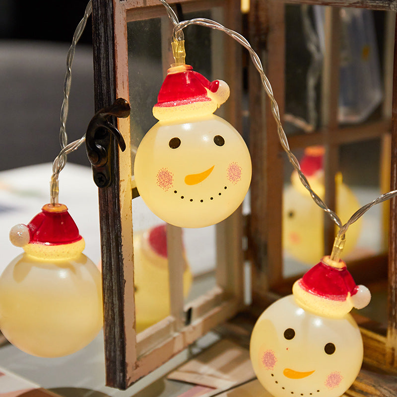 Cross-border new led snowman light string ins bedroom decoration string lights battery lights Christmas flash lights