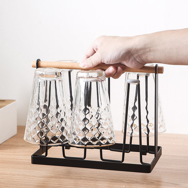 Japanese-style creative and simple cup holder, wrought iron Nordic style paint rack, wine glass drain cup holder manufacturer wholesale