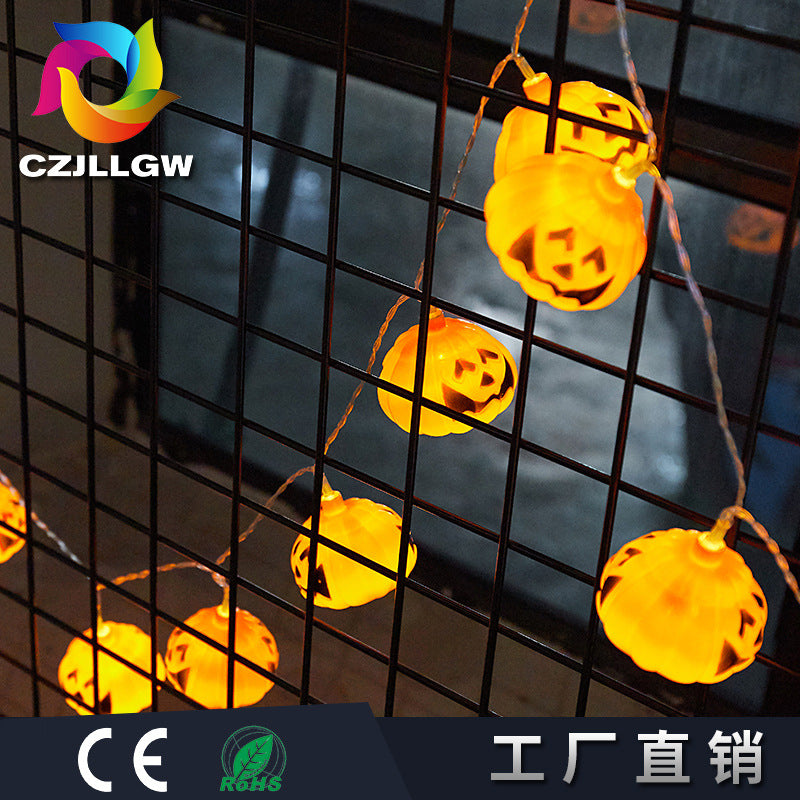 Cross-border new wholesale Halloween decorations led light string battery box ghost festival lights pumpkin lights festival lights