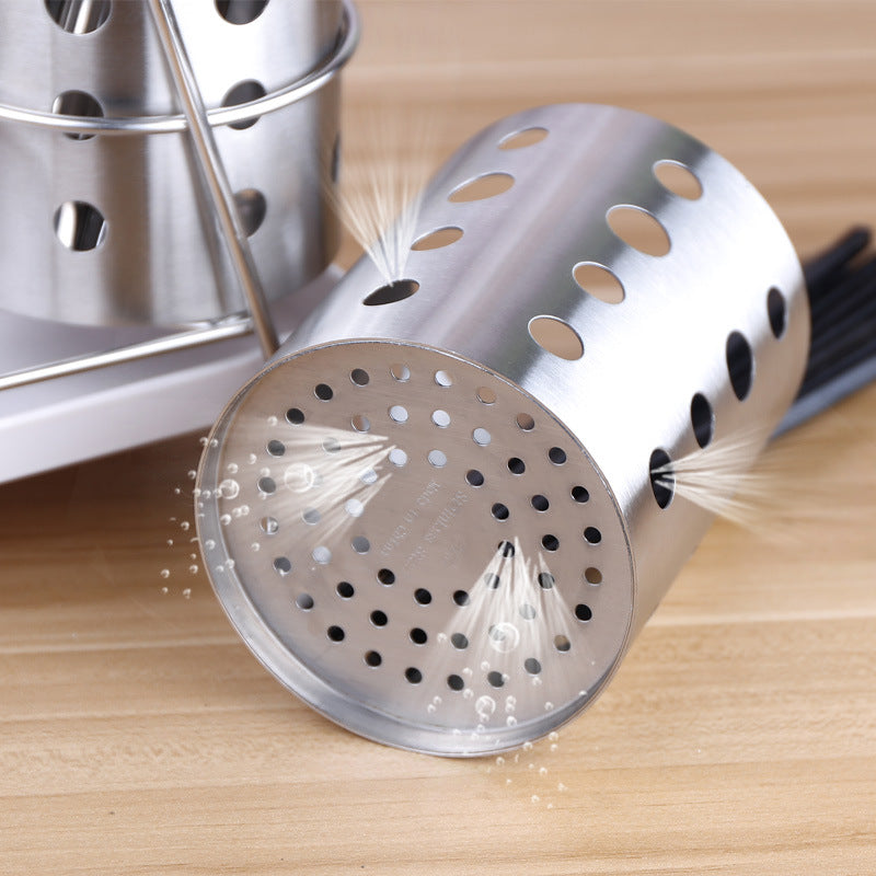304 stainless steel chopstick barrel thickened creative drain chopstick barrel round chopstick cage suit chopstick holder tableware