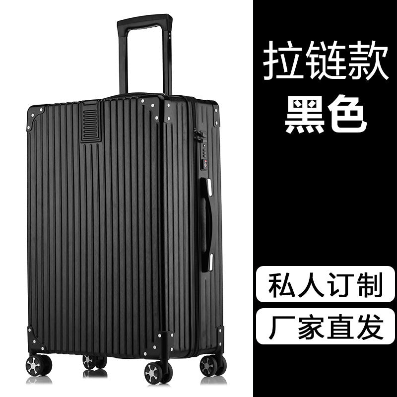 New trolley case Aluminum alloy universal wheel 24-inch aluminum frame leather case Suitcase Women's suitcase 26 retro boarding case