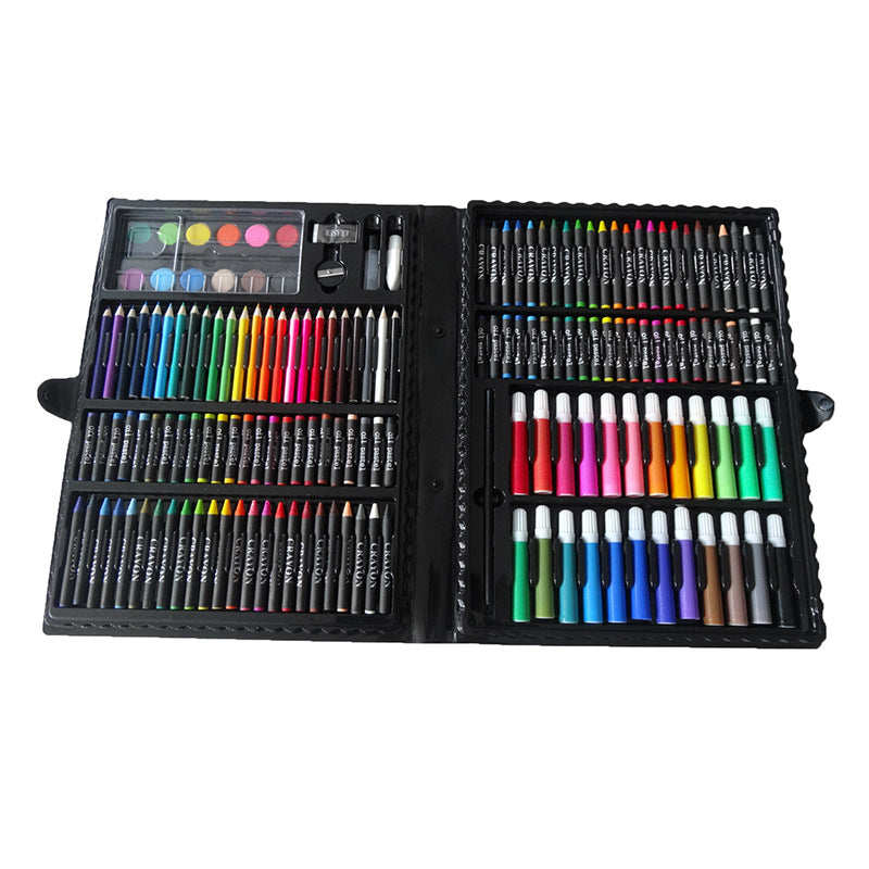 168 pieces crayon oil painting stick gift box, children's portable learning art painting watercolor pen set wholesale
