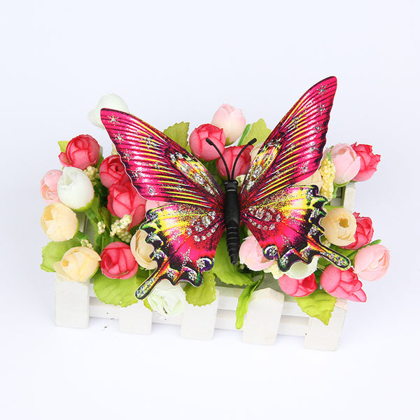 Laser 15 cm simulated butterfly accessories, trinkets, multi-color mixed packaging, home curtain decoration, butterfly wholesale