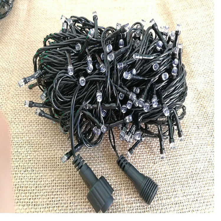 LED male and female connection lights luminous lights, 20 meters black line with flash bubble male and female plug-in light string for lighting engineering wholesale